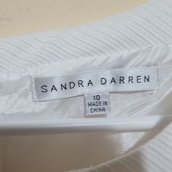 NWOT Sandra Darren White  Dress Size 10 - Picture 5 of 9